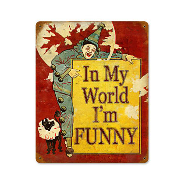 Retro In My World Metal Sign 12 x 15 Inches