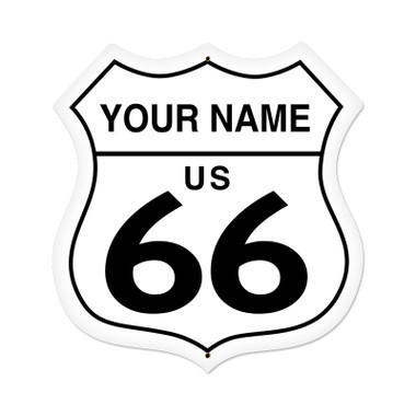 Retro Route 66 Shield Metal Sign 28 x 28 Inches - Personalized