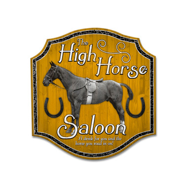 Retro High Horse Tavern Custom Shape Metal Sign 20 x 20 Inches