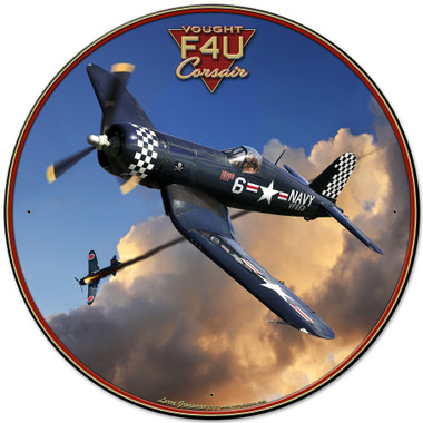 Corsair F4u Metal Sign 28 x 28 Inches