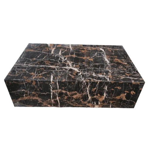 Genuine Marble Block Coffee Table - Portoro Marble