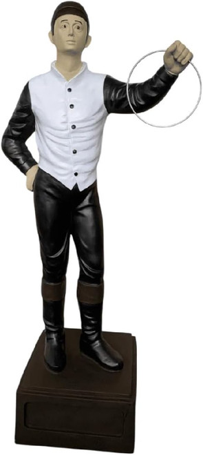Classic Lawn Jockey Garden Statue, Matte Jet