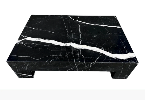 Genuine Marble Rectangular Coffee Table - Nero Black Marble