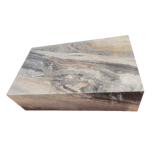 Genuine Marble Block Coffee Table - Grey Galaxy Marble