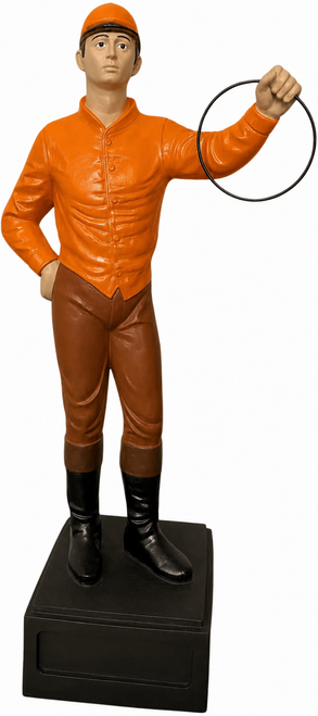 Classic Lawn Jockey Garden Statue, Matte, Orange Shirt