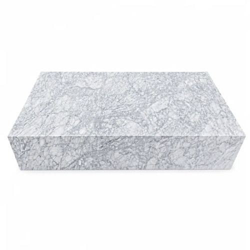 Genuine Marble Block Coffee Table - Carrara Marble, 54" Extra Large