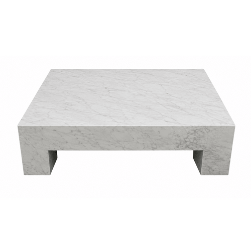 Genuine Marble Rectangular Four Legs Coffee Table - Carrara