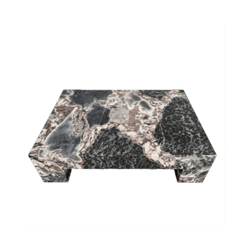 Genuine Marble Rectangular Four Legs Coffee Table - Galaxy Blue Marble