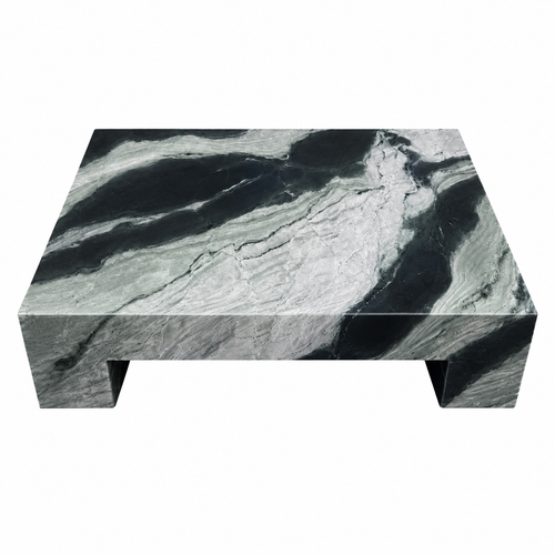 Genuine Marble Rectangular Four Legs Coffee Table - Matcha Verde