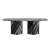 Genuine Marble Oval Dining Table 8-Seat - Black Marble