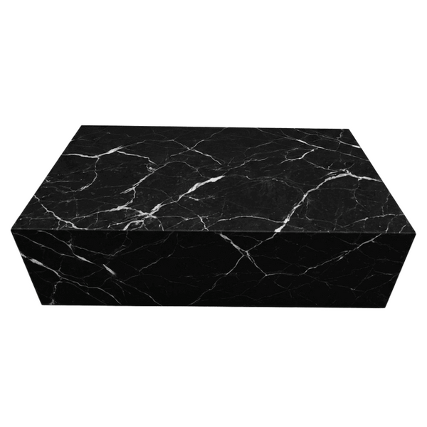 Genuine Marble Block Coffee Table - Nero Black