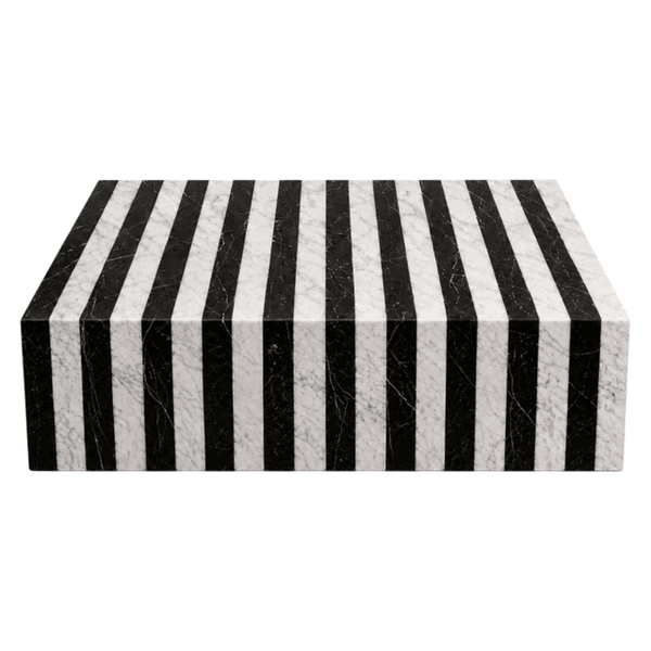 Genuine Marble Block Coffee Table - Nero Carrara