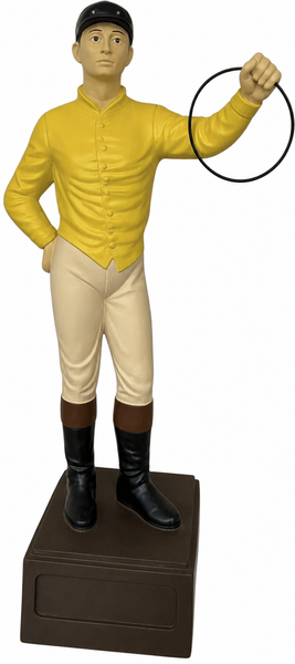 Classic Lawn Jockey Garden Statue, Matte Yellow Shirt