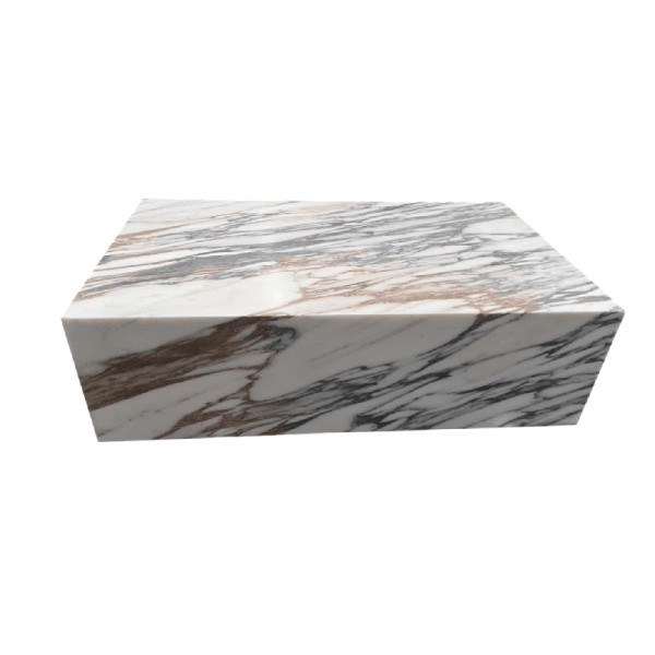 Genuine Marble Block Coffee Table - Arabescato Marble