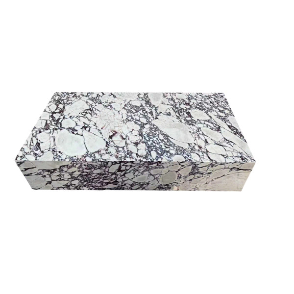 Genuine Marble Block Coffee Table - Calacatta Viola Marble, 54" Extra Large