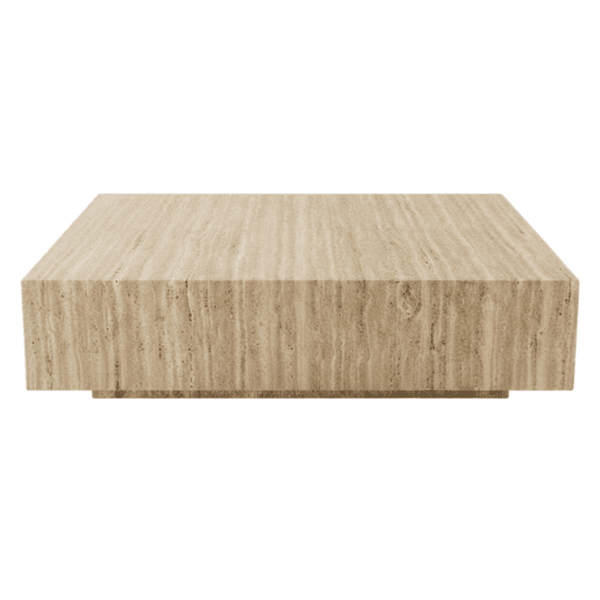 Genuine Travertine Block Coffee Table with Base, 54" Extra Large