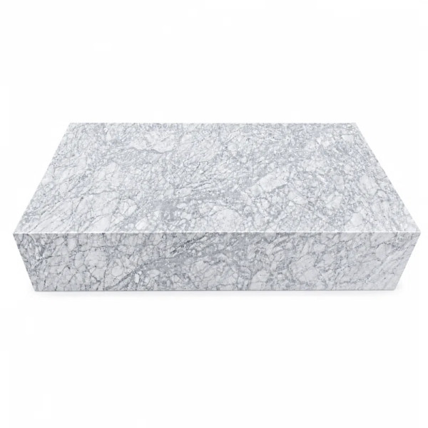 Genuine Marble Block Coffee Table - Carrara Marble, 54" Extra Large