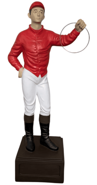 Classic Lawn Jockey Garden Statue, Matte Red