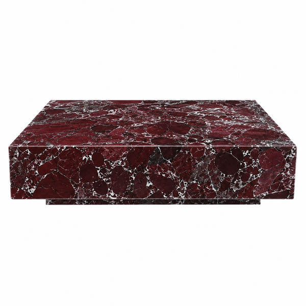 Genuine Marble Block Coffee Table with Base, 54" Extra Large