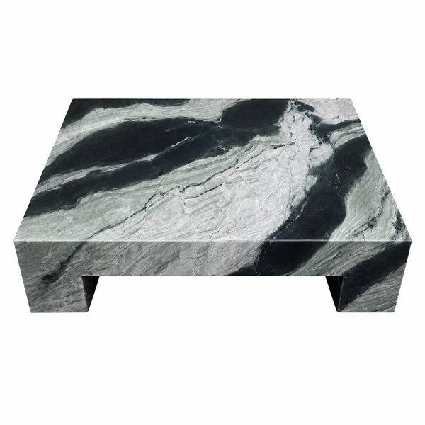 Genuine Marble Rectangular Four Legs Coffee Table - Matcha Verde