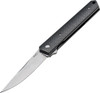 Boker Plus Kwaiken (01BO298) 3.5" VG-10 Satin Straight Back Plain Blade, Black Carbon Fiber Handle