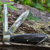 Rough Ryder RR1138 Electrician stainless spear blade etched ruler and blunt wire stripper blade open