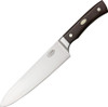 Fallkniven CMT Alpha Chefs Knife (FNALPHA) 8" LamCoS Satin Drop Point Plain Blade, Maroon Micarta Handle