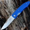 Fallkniven PC Lightweight Folder (FNPCRB) 2.88" Lam.CoS Satin Drop Point Plain Blade, Blue Grooved Grilon Handle