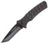 Boker Magnum Security Forces (BOM02815) 3.25" 440 Black Tanto Partially Serrated Blade, Black G-10 Handle