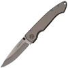 Boker Plus ANTI-MC (01BO035) 3.23" Ceramic Black Drop Point Plain Blade, Gray Titanium Handle