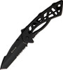 Buck 870 Bones – Black Coated, 3" 420HC Combo Blade Folding Knife 0870BKX