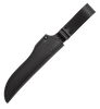 Fallkniven S1 Forest Knife (S1L) 5.13" VG-10 Satin Clip Point Plain Blade, Black Thermorun Handle, Black Leather Sheath