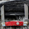 Boker Traditional Series Congress (110745) Polished Stainless Steel Sheepsfoot, Pen, Coping Blades, Red Jigged Bone