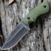Boker Magnum Lil Giant (02LG113) 3.62" 440A Stonewashed Clip Point Plain Blade, Green Sculpted G-10 Handle, Black Kydex Belt Sheath