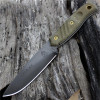 TOPS Knives Baja 4.5 Green Canvas Micarta w/ Leather (4.9" 1095) BAJA-4.5
