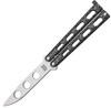 Bear & Son BC113TR Butterfly Trainer, 4" Closed, High Carbon SS Unsharpened Blade, Silver Vein Metal Handles