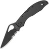 Byrd Meadowlark 2 (BY04BKPS2) 2.97" 8Cr13MoV Black Drop Point Partially Serrated Blade, Black Stainless Steel Handle