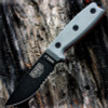 ESEE-3 Fixed Blade Knife (ESEE-3SM-MB)- 3.88" Black 1095 Partially Serrated Drop Point Blade, Gray Micarta Handle | Modified Pommel