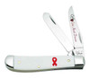 Case 12402 Mini Trapper, Cares Heart Disease, Smooth White Synthetic (4207 SS)