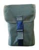 The ESEE Kit Tin Pouch (KIT-TIN-POUCH-OD) in OD Green nylon, shown with its buckle closure, interior storage flaps, and twin MOLLE straps on the rear, sized to accommodate the large mess tin.