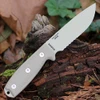 ESEE-4 ESEE-4S-MB-DT 1095 Desert Tan Serrated Blade Open Detail View
