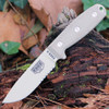 ESEE-4 Fixed Blade Knife (ESEE-4S-MB-DT)- 4.50" Desert Tan Partially Serrated 1095 Drop Point Blade, Tan Micarta Handle