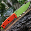 ESEE-5 Fixed Blade Knife (ESEE-5P-VG)-5.25" Venom Green 1095 Drop Point Blade, Orange G-10 Handle