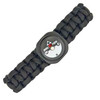 Para Cord Survival Bracelet with Compass. Black Size XL