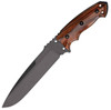 Hogue Large Tactical Fixed Blade (HO35156) 7" A2 Black Drop Point Plain Blade, Cocobolo Wood Handle, Black Nylon Sheath