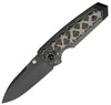 Houge EX-02 Extreme (HO34259) 3.75" CPM-154CM Black Drop Point Plain Blade, Black and Gray Gmascus G-10 Handle