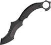 Krudo Knives Mini MMF8, 4 1/8" blade with recurved bottom edge and curved top edge with partial serration. 1095 high carbon steel