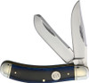 Rough Ryder RR1951 Blue Smooth Bone Sowbelly Trap, Stainless Steel, Bone Handle,