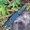HK Mini Incursion OTF Automatic: 2.95" Clip Point Black Blade, Matte Black Aluminum Frame
