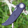 CRKT Clever Girl (CR2640) 4" D2 Black PVD Coated Trailing Point Plain Blade, Black Textured G-10 Handle